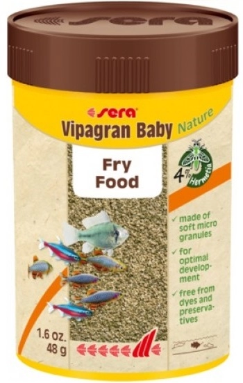 Sera Vipagran Baby Nature - основна храна за млади рибки от средния слой - 50 мл.