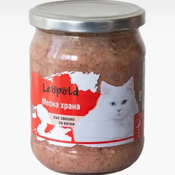 Leopold Cat храна за котки със заешко месо - буркан - 6х460г