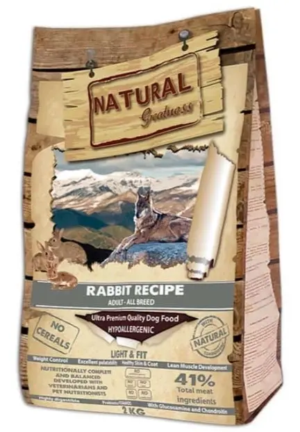 Natural Greatness Rabbit Light & Fit - храна за кучета за контрол на теглото със заешко месо
