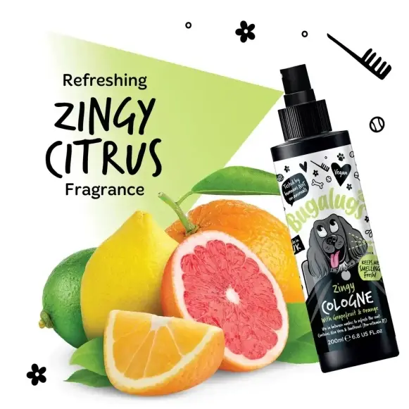 BugaLugs Zingy Dog Cologne Grapefruit & Orange - енергизиращ одеколон за кучета 200 мл.