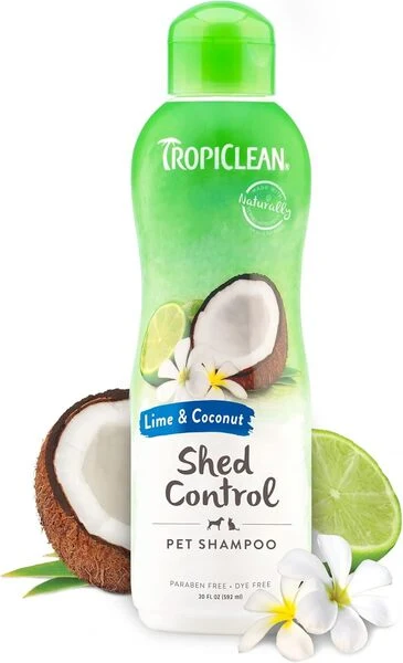 TropiClean Lime and Coconut Shed Control Shampoo - Шампоан за кучета и котки за намаляване на косопа