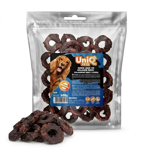 Uniq Pets Dog Snacks Collagen Horse Meat on Collagen Rings лакомства за кучета с конско месо върху к