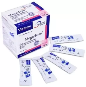 Virbac Megaderm - хранителна добавка за здрава кожа и козина за котки с тегло до 10 кг. 1 брой