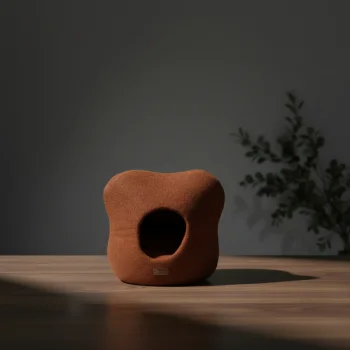 Dubex Pompeii Cat Head легло - хралупа за кучета и котки — бордо