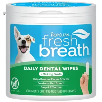 TropiClean Fresh Breath Finger Dental Wipes почистващи дентални кърпички за зъби за кучета и котки,