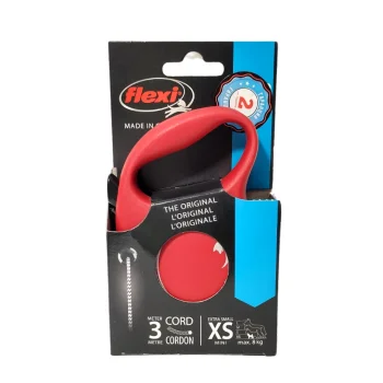 flexi FUN XS 3 м въже, червен, за кучета до 8 кг